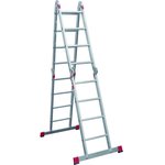 Профессиональная алюминиевая лестница-трансформер, ширина 400 мм NV3320 4x4 3320404