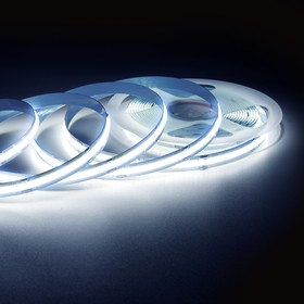 Фото 1/9 00-376 Светодиодная лента 24В, 10Вт/м, COB, 528д/м, IP20, 900Лм/м, подложка 8мм, 5м, 6500К, резка 11