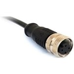 PXPPVC12FBF05ACL010PVC, Cordset, M12 Socket - Bare End, 5 Conductors, 1m, IP67, Black