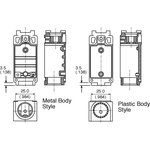 GLDB07C, GLD Series Roller Plunger Limit Switch, NO/NC, IP66 ...