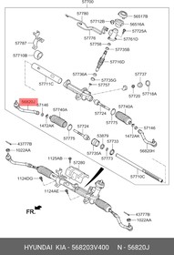 568203V400, Наконечник тяги рулевой| правый\ Hyundai