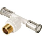 Тройник НР, ПВДФ пресс, белый, 20x1/2"x20 14PKW-200420