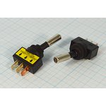 Переключатель рычажный (тумблер), 12 В, 20 А, ON-OFF, d 12.2, IL синий, 3T, ASW-15D