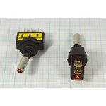 Переключатель рычажный (тумблер), 12 В, 20 А, ON-OFF, d 12.2, IL красный, 3T, ASW-15D