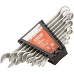 15410, Набор ключей комбинированных, 6 - 22 мм, 9 шт., CrV, матовый хром