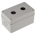 TJ-AG-0813-K2, Push Button Enclosure, 2 Hole Grey, 22.5mm Diameter Plastic