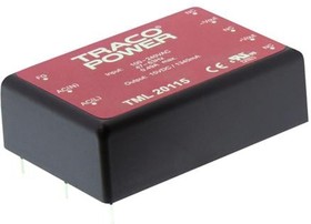 TML 20112, AC/DC Power Modules Product Type: AC/DC; Package Style: Encapsulated; Output Power (W): 20; Input Voltage: 90 264 VAC; Output 1 (