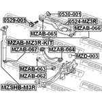 0529001, болт с эксцентриком MAZDA 3, 5