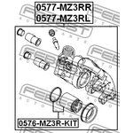 Суппорт тормозной задний R MAZDA 3 BK 2003-2006 FEBEST 0577-MZ3RR