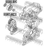 0587-MZ3, 0587-MZ3_ролик натяжной !без натяж.\ Mazda 3 Bk 2003-2008