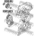 Ролик обводной MAZDA 3 BK 2003-2008 FEBEST 0588-BL