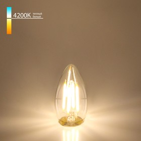 Фото 1/3 BLE2706/ светодиодная лампа Свеча F 9W 4200K E27 (C35 прозрачный)