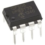 PIC12F508-I/P, 8-bit Microcontrollers - MCU 1 KB 25 RAM 6 I/O Ind Temp PDIP8