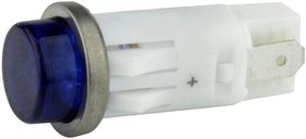 Фото 1/2 1092QC6-12V, Panel Mount Indicator Round 0.5" LED 12V Tab Hi-Hat Blue