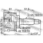 0710-SY415A42, 0710-SY415A42_ШРУС наружный к-кт!\ Suzuki Baleno 1.6 95-02