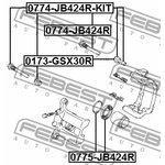 0774-JB424R-KIT, Втулка направляющая суппорта тормозного заднего комплект