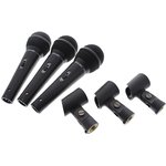 PM1800T, 3 Pack of Dynamic Vocal Handheld Microphones with Case