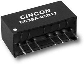 EC3SA-24D05N, Isolated DC/DC Converters - Through Hole DC-DC Converter, 3 Watt, Wide Input Range, Under Voltage Protection, 18-36VDC Input,