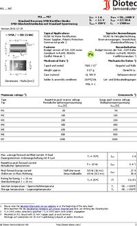 M7, Диод выпрямительный 1А 800В [SMA / DO214AC.], Diotec | купить в ...