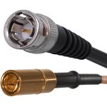 415-0200-M1.0, RF Cable Assemblies BNC Male to SMB Female RG174, 1000mm