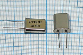 Резонатор кварцевый 13.5МГц в корпусе HC49U, нагрузка 16пФ; 13500 \HC49U\16\ 30\\HC-49U[UTECH]\1Г (UTECH)