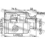 0811-1001, 0811-1001_ШРУС внутренний к-кт! 22x40x25\ Subaru Impreza G10 92-02