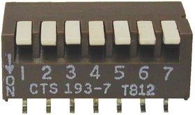 193-8MS, 8 Way Surface Mount DIP Switch SPST, Piano Actuator