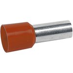 0 376 69, Starfix Insulated Crimp Bootlace Ferrule, 12mm Pin Length, 4.9mm Pin Diameter, 10mm² Wire Size, Brown