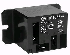HF105F-4/012D-1HS (TR91F-12VDC-SA), Реле 1 замык. 12VDC, 30A/240VAC SPST-NO