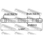 1112-NEXRH, ПОЛУОСЬ ПРАВАЯ 22X697X29