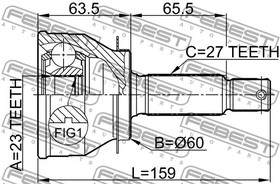 Фото 1/7 1210-006, 1210-006_ШРУС наружный к-кт!\ KIA Optima, Hyundai Sonata 99-01