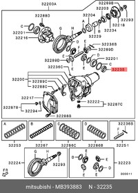 Фото 1/4 MB393883, Сальник дифференциала MITSUBISHI L200, PAJERO/MONTERO