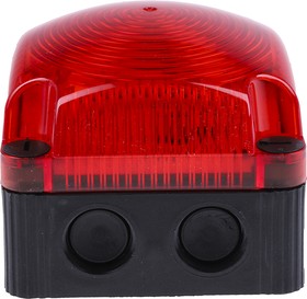 853.120.60, BWM 853 Series Red Flashing Beacon, 115 230 V ac, Surface Mount, Wall Mount, LED Bulb