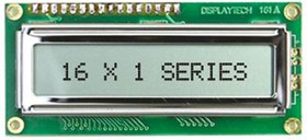 161A-BC-BC Alphanumeric LCD Display, Yellow on Green, 1 Row by 16 Characters, Transflective