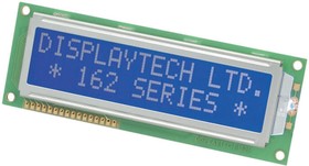 202B-CC-BC-3LP Alphanumeric LCD Display, Black on Blue, 2 Rows by 20 Characters, Transflective