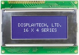 164A-BC-BC Alphanumeric LCD Display, Yellow on Green, 4 Rows by 16 Characters, Transflective
