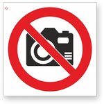 Знак "Фото и видеосъемка запрещена" Р40, 150x150 мм, 00-00026473