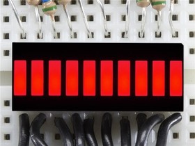 1921, Adafruit Accessories 10 Segment Light Bar Graph LED Display - Red