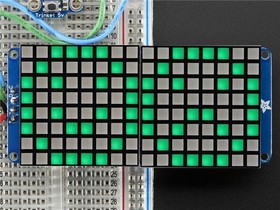 2042, 16x8 1.2" LED Matrix + Backpack - Ultra Bright Square Green LEDs