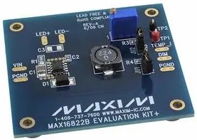 MAX16822BEVKIT+, LED Lighting Development Tools Eval Kit MAX16822B (2MHz, High-Brightness LED Drivers with IntegratedMOSFET and High-Side Cu