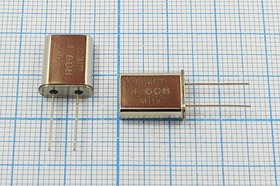 Фото 1/4 Кварцевый резонатор 4.608МГц в корпусе HC49U, под нагрузку 16пФ, 4608 \HC49U\16\ 30\\\1Г (ELZET)