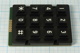 Клавиатура телефона, 3x4, 7C, черный/белый, AK-207-N-BBW; №7678 клав тлф\3x4\7C\чер/ бел\AK-207-N-BBW
