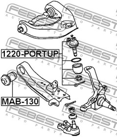 Фото 1/9 1220-PORTUP, 1220PORTUP_опора шаровая верхняя!\Mitsubishi L300 86-94