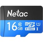 NT02P500STN-016G-R, Карта памяти Netac MicroSD card P500 Standard 16GB, retail version w/SD