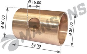 MPB29, Втулка BPW колодки тормозной бронзовая (36х40х60мм) MANSONS