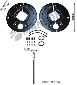 300.355, Щиток BPW барабана тормозного пылезащитный (комплект на ось, 120 SN4218-2) MANSONS