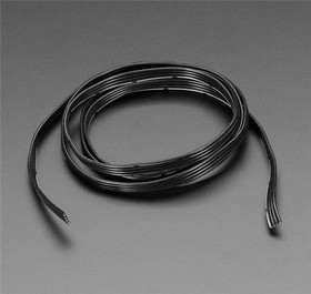 Фото 1/2 3891, Adafruit Accessories Silicone Cover Stranded-Core Ribbon Cable - 4 Wires 1 Meter Long - 28AWG Black