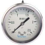 Analogue Pressure Gauge 2.5bar Back Entry, MIT3-F22.B18, 0bar min.