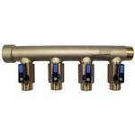 003637, Brass Pipe Fitting, Straight Compression Manifold, Male 3/4in to Male 1/2in