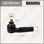 ME-9905R, Наконечник рулевой Ford Fusion 02-, Fiesta V 01-; Mazda 2 03- Masuma правый